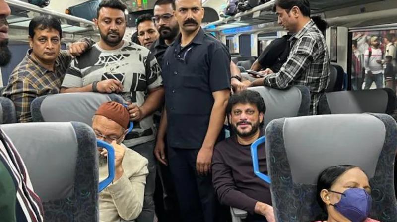 Stones were pelted on the train Owaisi was traveling in: AIMIM leader claims Stones were pelted on the train Owaisi was traveling in: AIMIM leader claims