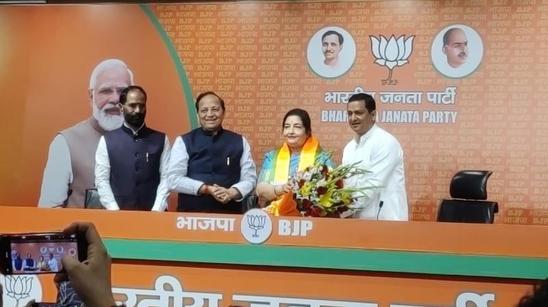 Singer Anuradha Paudwal joins BJP in Delhi Singer Anuradha Paudwal joins BJP in Delhi