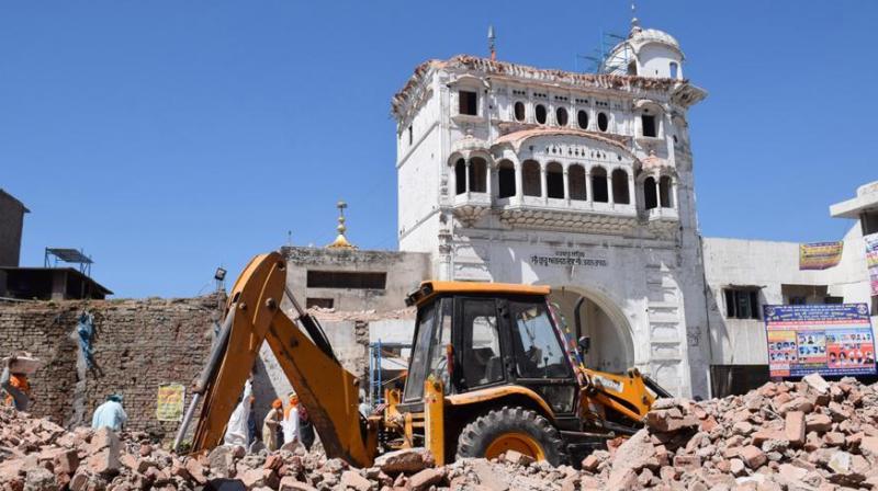 The historic Deori of Darbar Sahib in Tarn Taran after it was demolished The historic Deori of Darbar Sahib in Tarn Taran after it was demolished