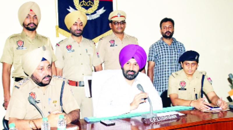 Police officer giving information during the Press conference