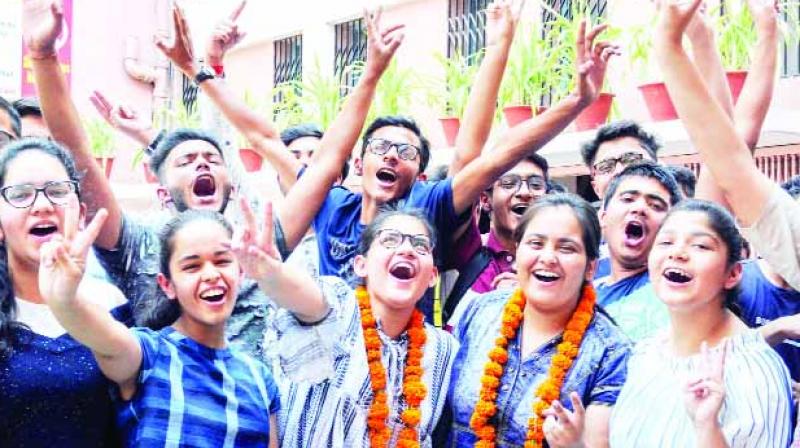 Girls celebrating After Results Girls celebrating After Results