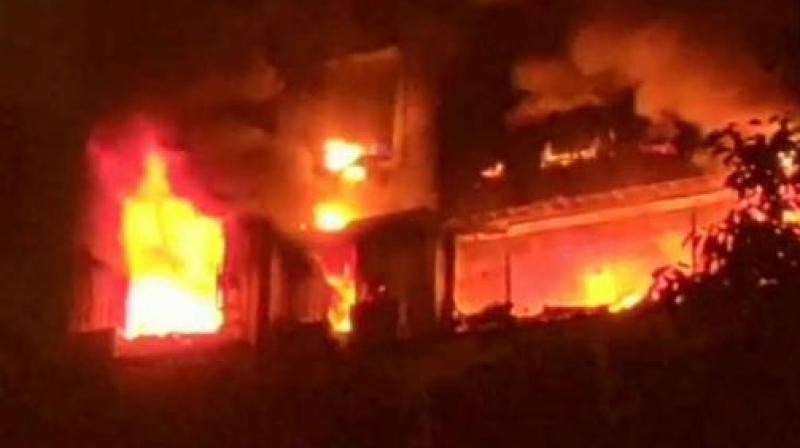 Fire in building of Sangam Society Fire in building of Sangam Society