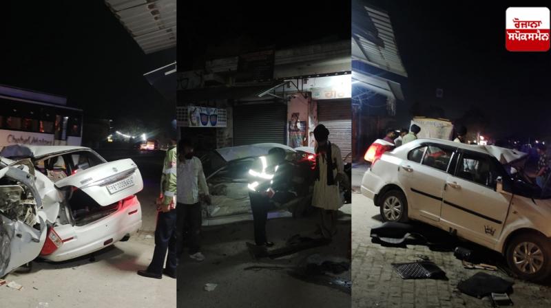 Terrible road accident on Jalandhar-Pathankot highway, two friends die Terrible road accident on Jalandhar-Pathankot highway, two friends die