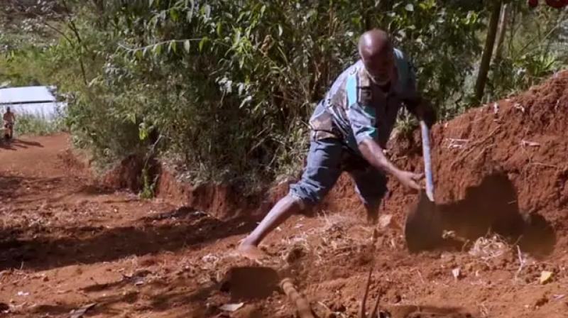 Kaganda village man Nicholas muchami single handedly buil a road