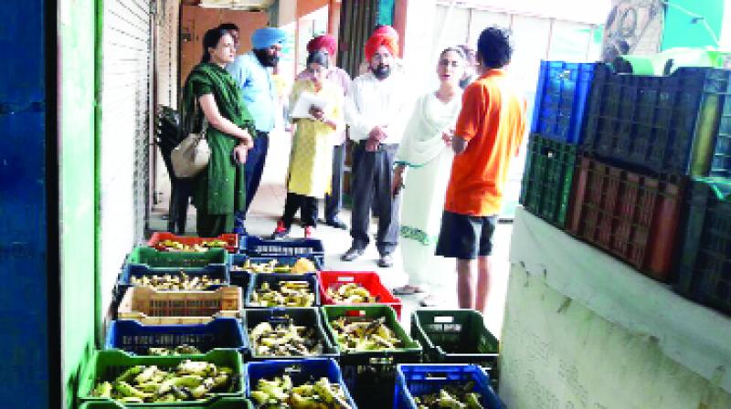 Food Safety Team During Checking Juice And Fruit Shop Food Safety Team During Checking Juice And Fruit Shop
