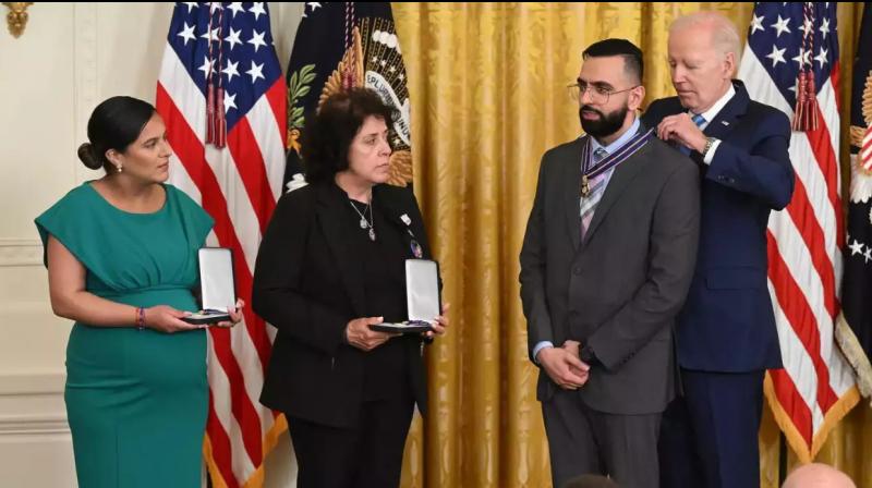 Joe Biden Honours Indian-Origin NYPD Officer Sumit Sulan With Medal Of Valour