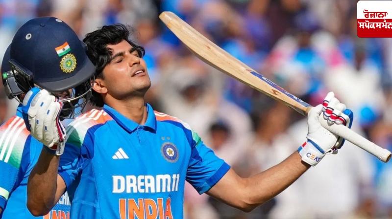 Shubman Gill scored a century in his first match of the Champions Trophy. Shubman Gill scored a century in his first match of the Champions Trophy.