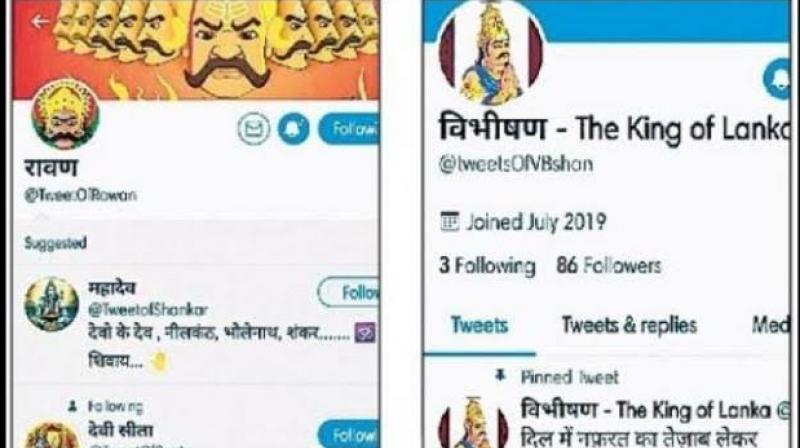 Social Media Accounts In the Names of Sriram, Sita, Ravana Vibhishan