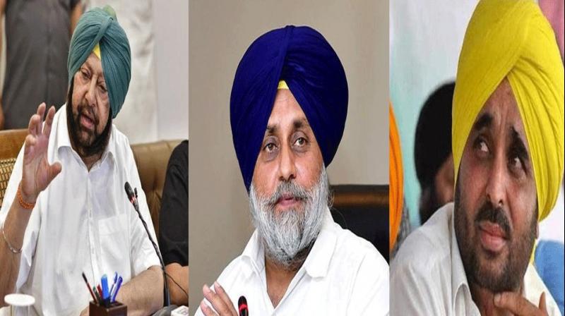 Capt. Amarinder Singh, Bhagwant Mann, Sukhbir Badal Capt. Amarinder Singh, Bhagwant Mann, Sukhbir Badal
