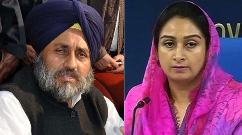 Sukhbir with Harsimrat