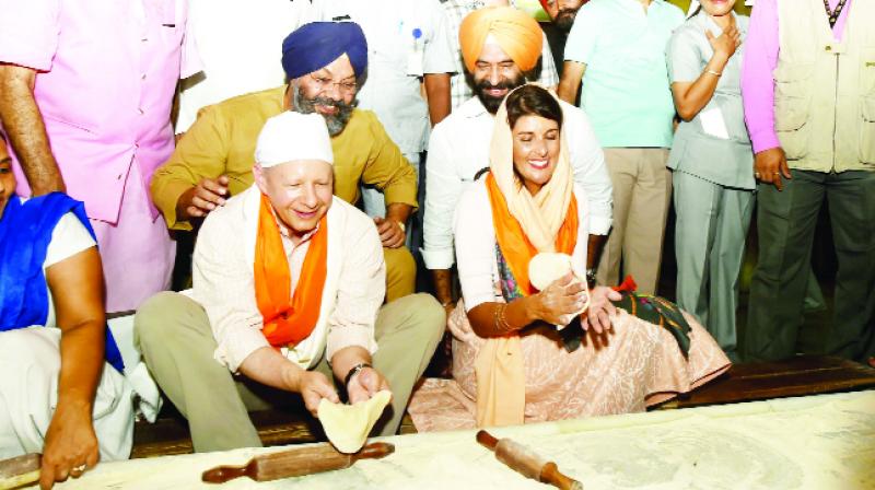 Haley While making bread in Gurdwara Sahib Haley While making bread in Gurdwara Sahib