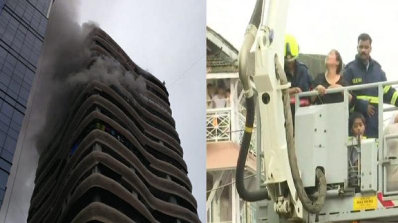 Fire At Apartments In Mumbai's Parel Fire At Apartments In Mumbai's Parel