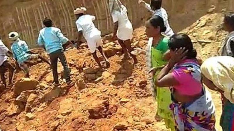 10 women labourers killed in Telangana after a huge mound of mud fallen 10 women labourers killed in Telangana after a huge mound of mud fallen