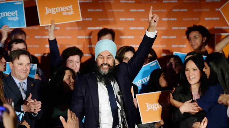 After winning the by-election from Burnaby South, Jagmeet Singh is celebrating the triumph. After winning the by-election from Burnaby South, Jagmeet Singh is celebrating the triumph.