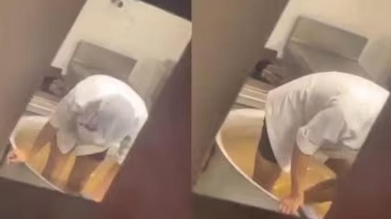 Canteen Worker Uses Feet to Mix Food in Haryana University Canteen Worker Uses Feet to Mix Food in Haryana University