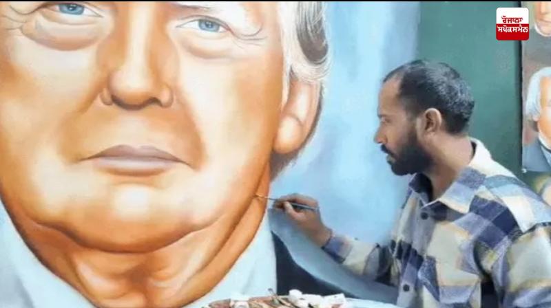 An artist from Amritsar created a picture of Donald Trump An artist from Amritsar created a picture of Donald Trump