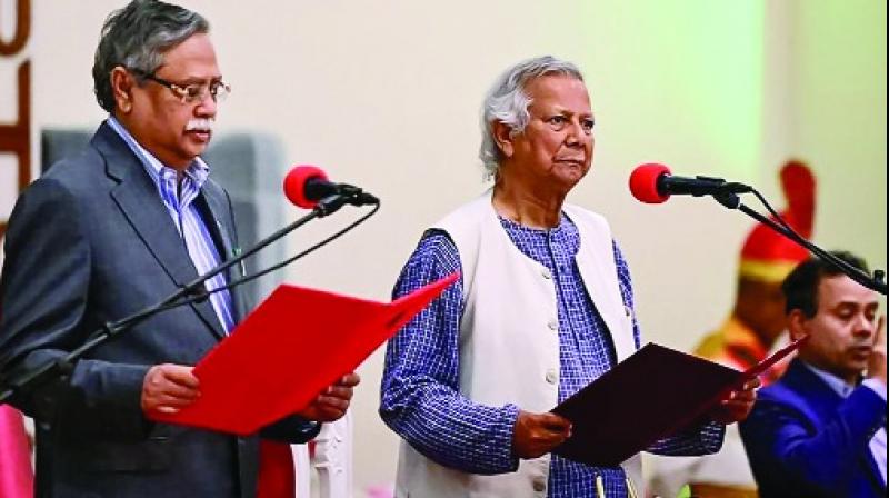 Nobel laureate Muhammad Yunus took oath, became the head of the interim government of Bangladesh Nobel laureate Muhammad Yunus took oath, became the head of the interim government of Bangladesh
