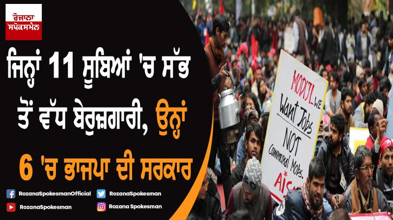 6 of top 11 states with maximum joblessness ruled by BJP: NSSO report 6 of top 11 states with maximum joblessness ruled by BJP: NSSO report