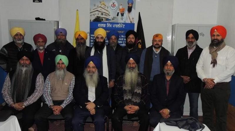 old picture of a meeting with the German Sikhs held by the World Sikh Parliament