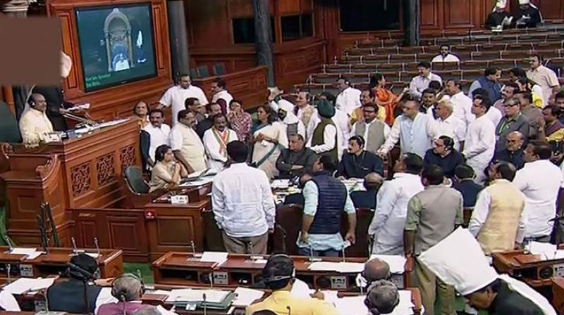 Parliament live lok sabha rajya sabha congress to protest on hyderabad issue