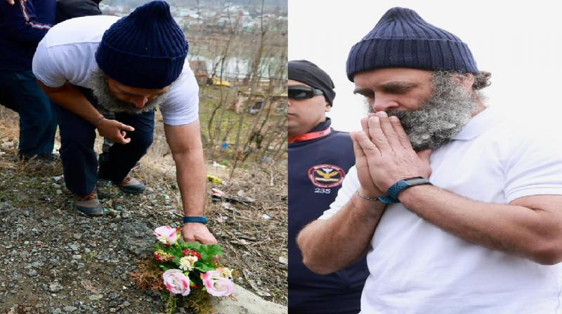 Rahul Gandhi pays tribute to martyrs in Pulwama attack Rahul Gandhi pays tribute to martyrs in Pulwama attack