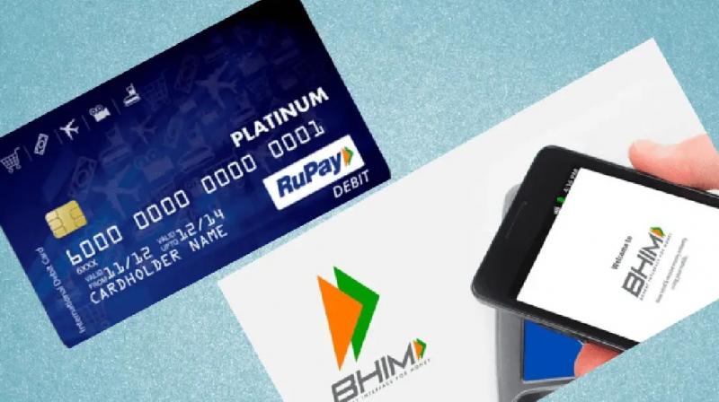 Rupay debit card, low-value BHIM-UPI transactions