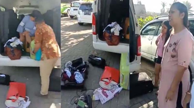 indian family steals accessories from bali hotel caught by staff viral video