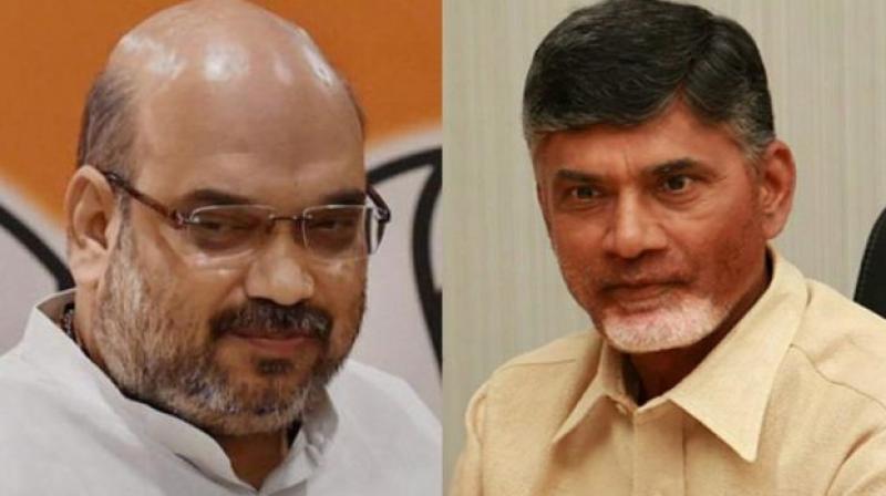 Amit Shah and N. Chandrababu Naidu Amit Shah and N. Chandrababu Naidu