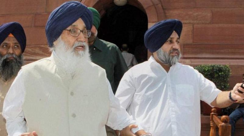 Parkash Badal With Sukhbir Badal