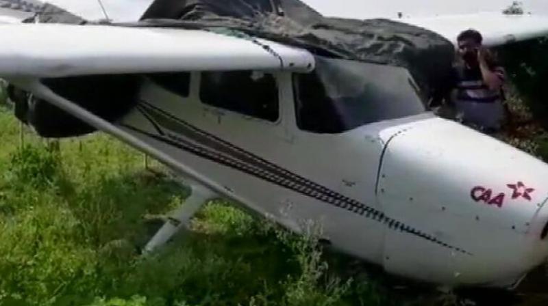 Cessna plane crashes in Madhya Pradesh Cessna plane crashes in Madhya Pradesh