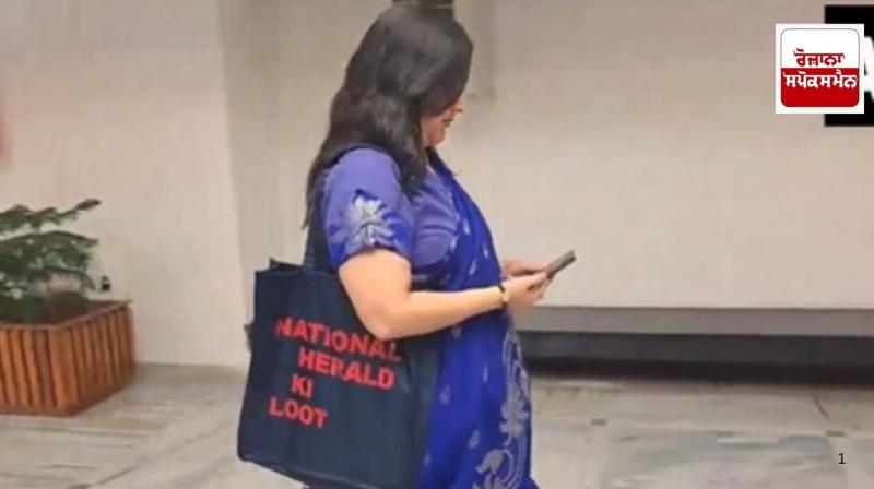 BJP MP Swaraj arrives at JPC meeting with bag inscribed 'National Herald loot' BJP MP Swaraj arrives at JPC meeting with bag inscribed 'National Herald loot'
