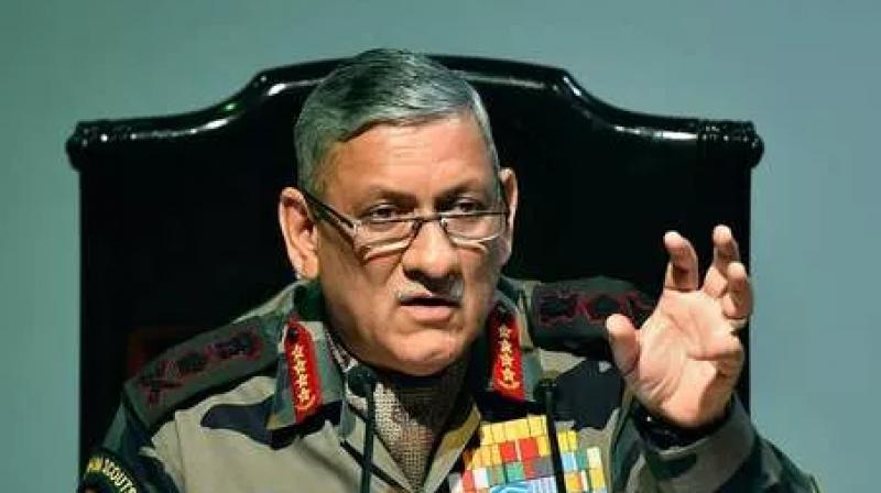 Army chief bipin rawat said that there is peace in kashmir