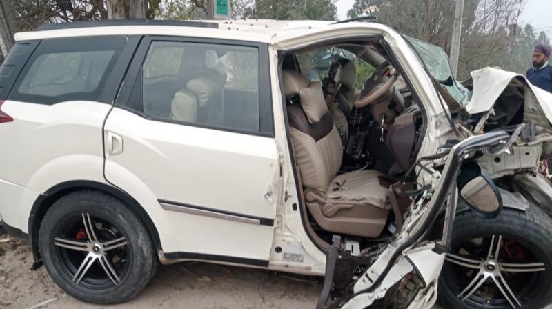 Army brother and grandfather died in a road accident in Hoshiarpur News in punjabi 