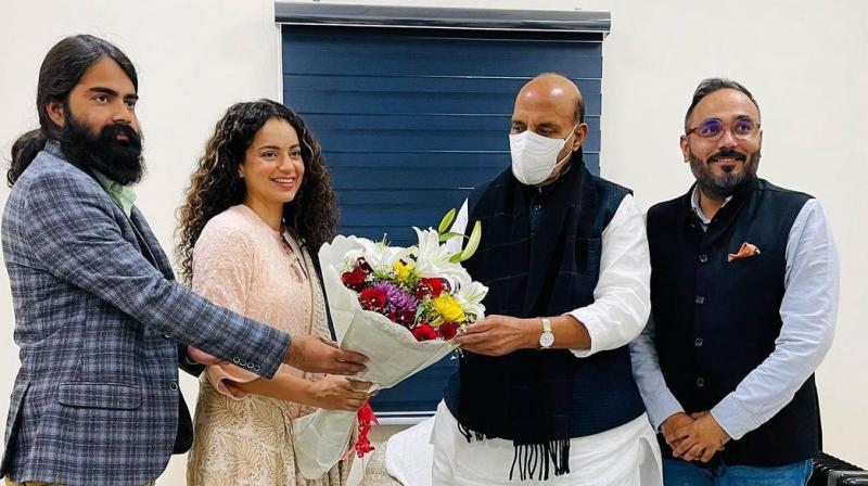 Kangana ranaut and Rajnath Singh Kangana ranaut and Rajnath Singh