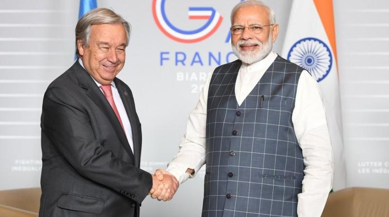  PM Modi and Antonio Guterres
