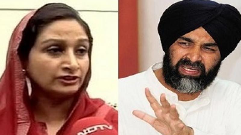 Manpreet Singh Badal, Harsimrat Kaur Badal in war of words