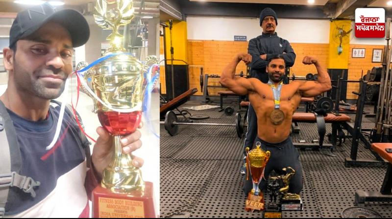 Chandigarh bodybuilder Sarfaraj Ansari won 4 gold medals in 20 days.