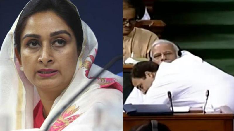 Harsimrat and Kirron Kher angry on hugging Modi Harsimrat and Kirron Kher angry on hugging Modi