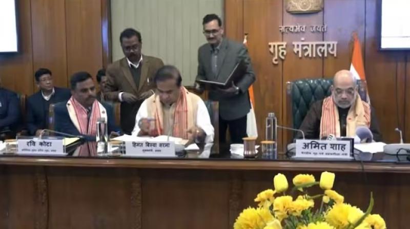 ULFA, Centre, Assam govt sign tripartite peace accord ULFA, Centre, Assam govt sign tripartite peace accord