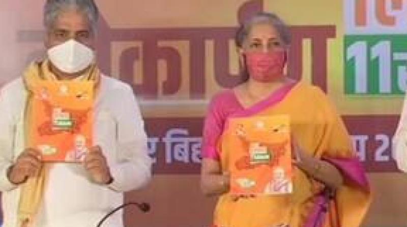 Bihar Elections 2020: Nirmala Sitharaman releases BJP’s manifesto Bihar Elections 2020: Nirmala Sitharaman releases BJP’s manifesto