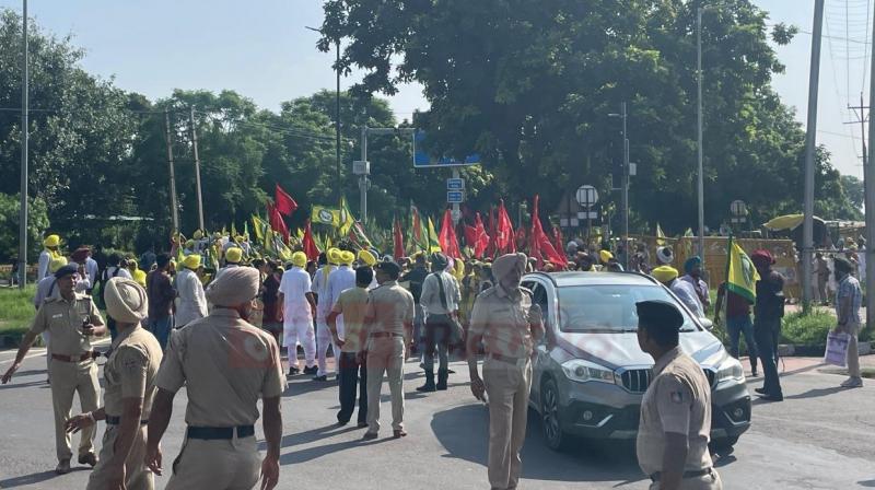 BKU collection march started from sector 34 of Chandigarh to Matka Chowk BKU collection march started from sector 34 of Chandigarh to Matka Chowk