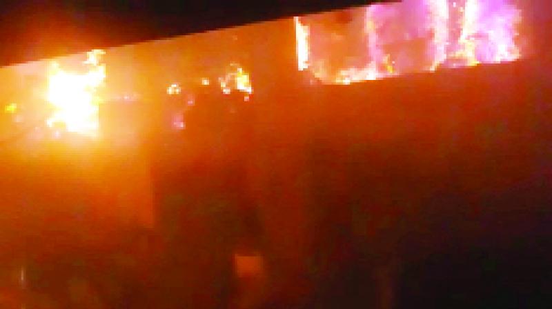 Fire in Board Factory Fire in Board Factory