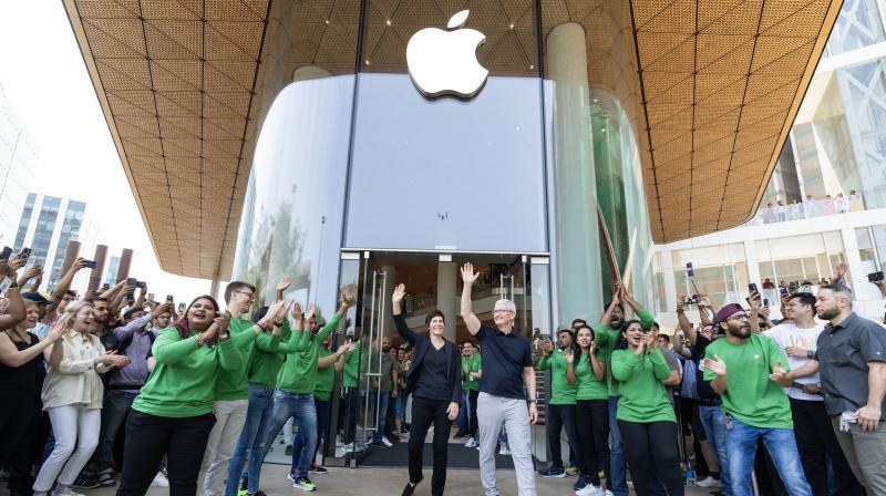 CEO Tim Cook opens doors of first Apple Store in India