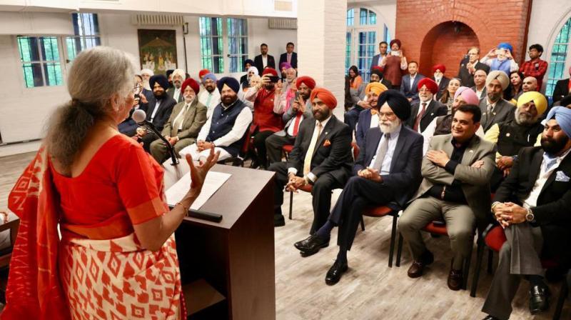 Nirmala Sitharaman interacts with Sikh diaspora at India House on Baisakhi Nirmala Sitharaman interacts with Sikh diaspora at India House on Baisakhi
