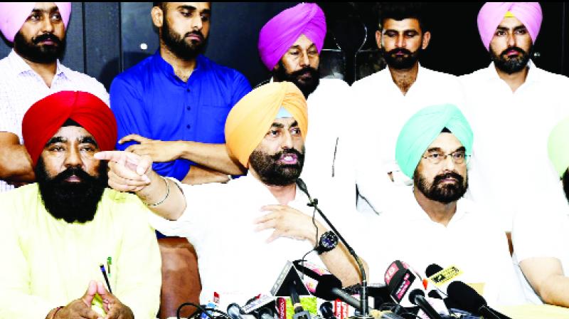 Talking to reporters, Sukhpal Singh Khaira Talking to reporters, Sukhpal Singh Khaira