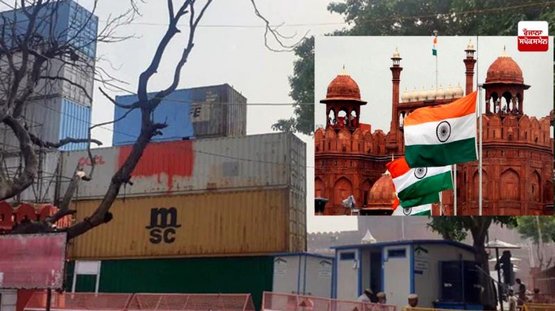 Wall-Like Containers Placed Outside Red Fort Ahead Of Independence Day Wall-Like Containers Placed Outside Red Fort Ahead Of Independence Day