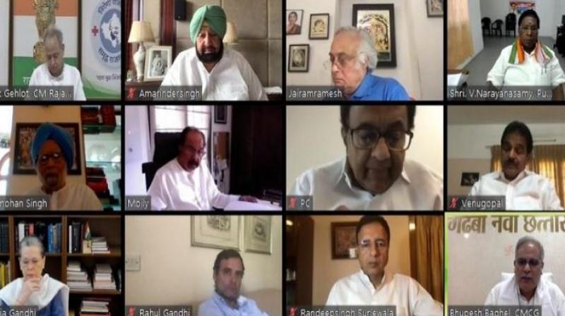 Congress president sonia gandhi holds a meeting with congress chief ministers Congress president sonia gandhi holds a meeting with congress chief ministers