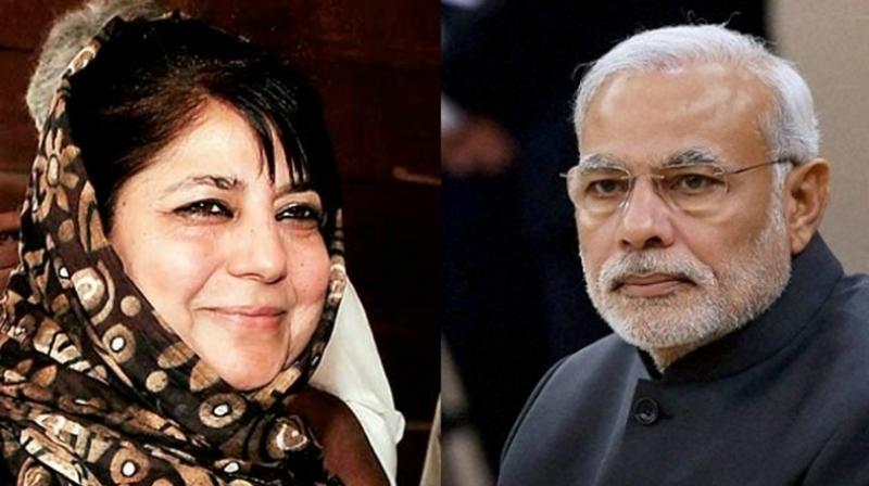 Mehbooba Mufti and PM Narendra Modi 