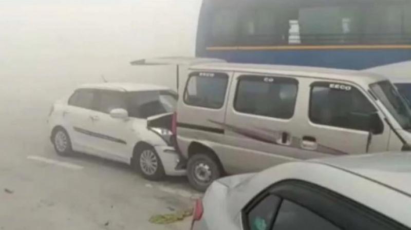 Accident due to dense fog Accident due to dense fog