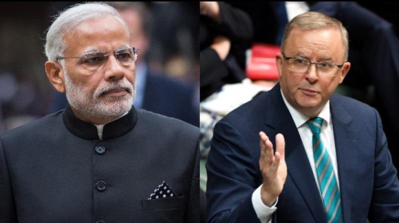 Narendra Modi and Scott Morrison Narendra Modi and Scott Morrison
